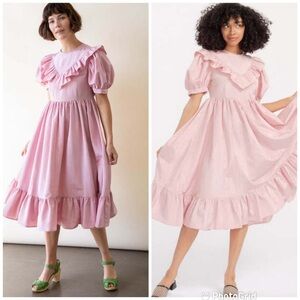 Batsheva May Dress in Lupine Pink